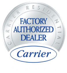Carrier Factory Authorized Dealer logo.